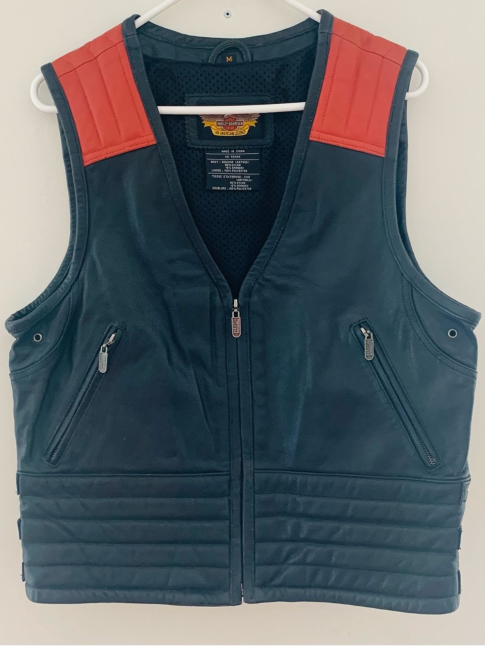 Harley-Davidson Men’s Leather Embroidered Vest With Buckels